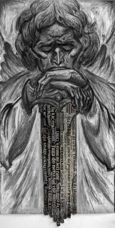 "A Sleeping Angel", Combined technique, 2017.