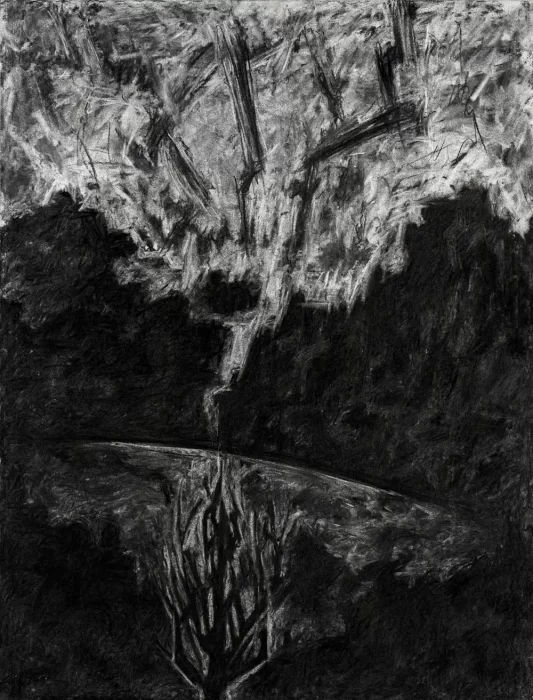 "The Blessing II", Charcoal on paperboard , 2019.